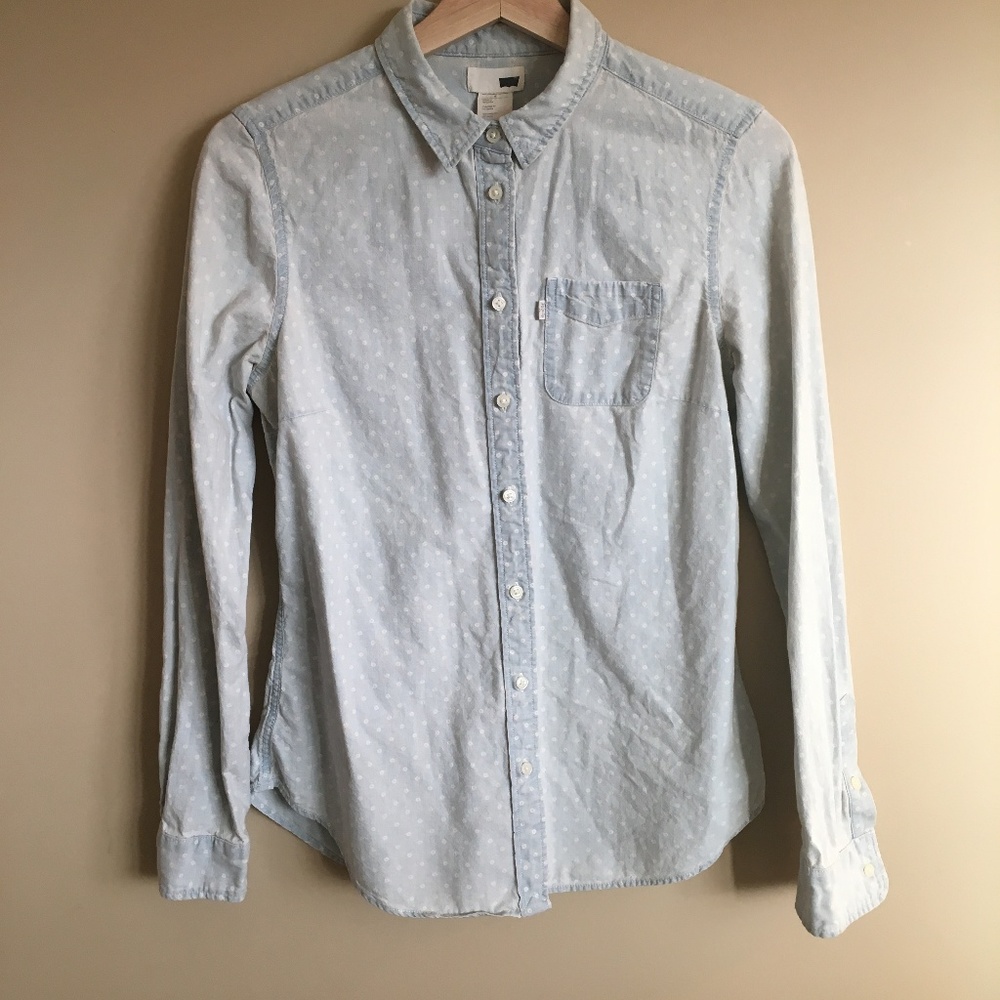 Levis Patterned Chambray Button Up